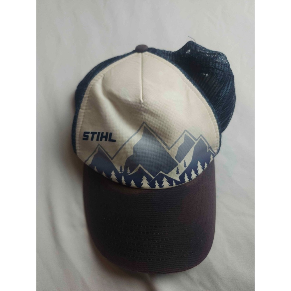 Stihl Outfitters Trucker Hat One Size White Mesh Mountain Graphic Gorpcore